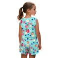 thumbnail image 2 of chaqlin Strawberries-Blue Print Girls Summer Clothes Two Piece Outfits - Sleeveless Tank Top & Soft Elastic Waist Shorts with Pockets for Running Yoga, 2 of 7