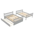 thumbnail image 5 of Full Over Full Bunk Beds with Trundle, Convertible Wood Bunk Bed Frame with Safety Guardrail and Ladder for Kids Teens Adults, Can Be Converted into 2 Platform Bed, Gray, 5 of 7
