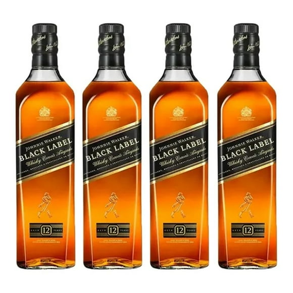 Pack de 4 Whisky Johnnie Walker Blend Black Label 750 ml Johnnie Walker Blend Black Label