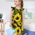 thumbnail image 4 of Fotbe Sunflowers In Vintage Vestido de Dormir para Niñas de 3 a 10 Años, Mangas Cortas, Estilo Princesa, Pijama Camisón con Mangas Voladas-Small, 4 of 6