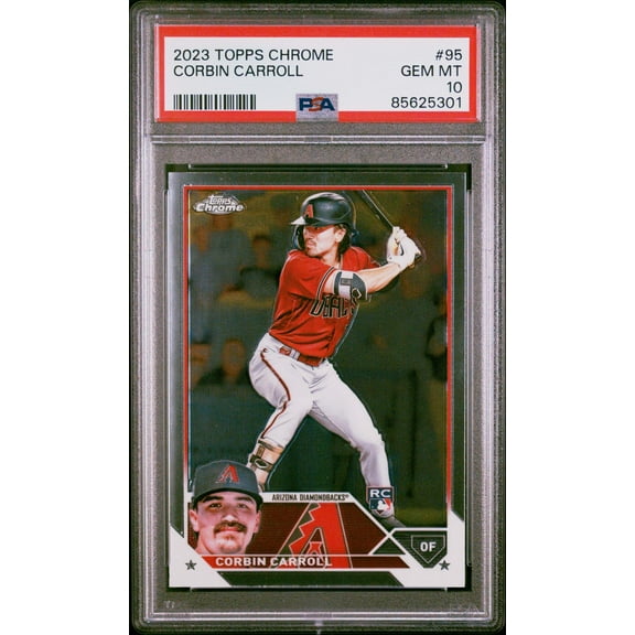 Graded 2023 Topps Chrome Corbin Carroll #95 Rookie RC Baseball Card PSA 10 Gem Mint