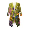 thumbnail image 4 of QATAINLAV Women 2025 Summer Cardigan, Casual Open Front 3/4 Sleeve Shirt Fall Fashion Floral Print Shawl Duster Cardigans Going Out Streetwear Birthday Gifts Multicolor XXL, 4 of 6