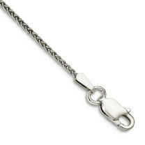 925 Sterling Silver 1.25mm Round Spiga Chain Anklet 10 Inch Anklet for Women and Men - 1.3 Grams