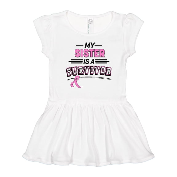 Inktastic My Sister is a Survivor Breast Cancer Awareness Girls Toddler Dress