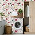 thumbnail image 4 of Peel and Stick Wallpaper Poinsettia Deer Gold Accents Floral Elements Wall Mural 17.7in x 9.8ft Self Adhesive Removable Wall Paper Renter Friendly Wallpaper for Nursery Bedroom Cabinets, 4 of 8