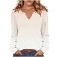 thumbnail image 4 of Josdec Women's Gradient Ombre Long Sleeve Pullover Top, Notch Henley V-Neck Loose Lightweight Casual Daily Fashion T Shirts S-3XL, 4 of 7