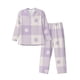 thumbnail image 1 of Fotbe Floral Purple Buffalo Plaid Pijama de Hombre con Estampado de Manga Larga, Conjunto de 2 Piezas, Ropa de Dormir Suave y Cómoda con Bolsillos-XX-Large, 1 of 7