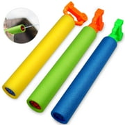 3Pack Water Guns for Kids, Super Soaker Foam Water Blaster Shooter Summer Fun, Water Guns for Outdoor Swimming Pool, Games Toys for Boys Girls Adults, Three Different Colors