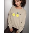 thumbnail image 2 of Never Look Back Lemon Bicycle Sweatshirt Women -Image by Shutterstock, Female x-Large, 2 of 4