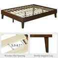 thumbnail image 4 of Yaheetech Queen Size Wooden Platform Bed Frame with No Headboard, Dark Walnut, 4 of 7