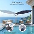 thumbnail image 4 of 10 Feet Patio Umbrella, Outdoor Cantilever Round Umbrella with Creative Swivel Handle and Easy Tilt, Windproof Offset Umbrella with 360° Rotation Patio Umbrellas for Garden Backyard Pool, 4 of 8