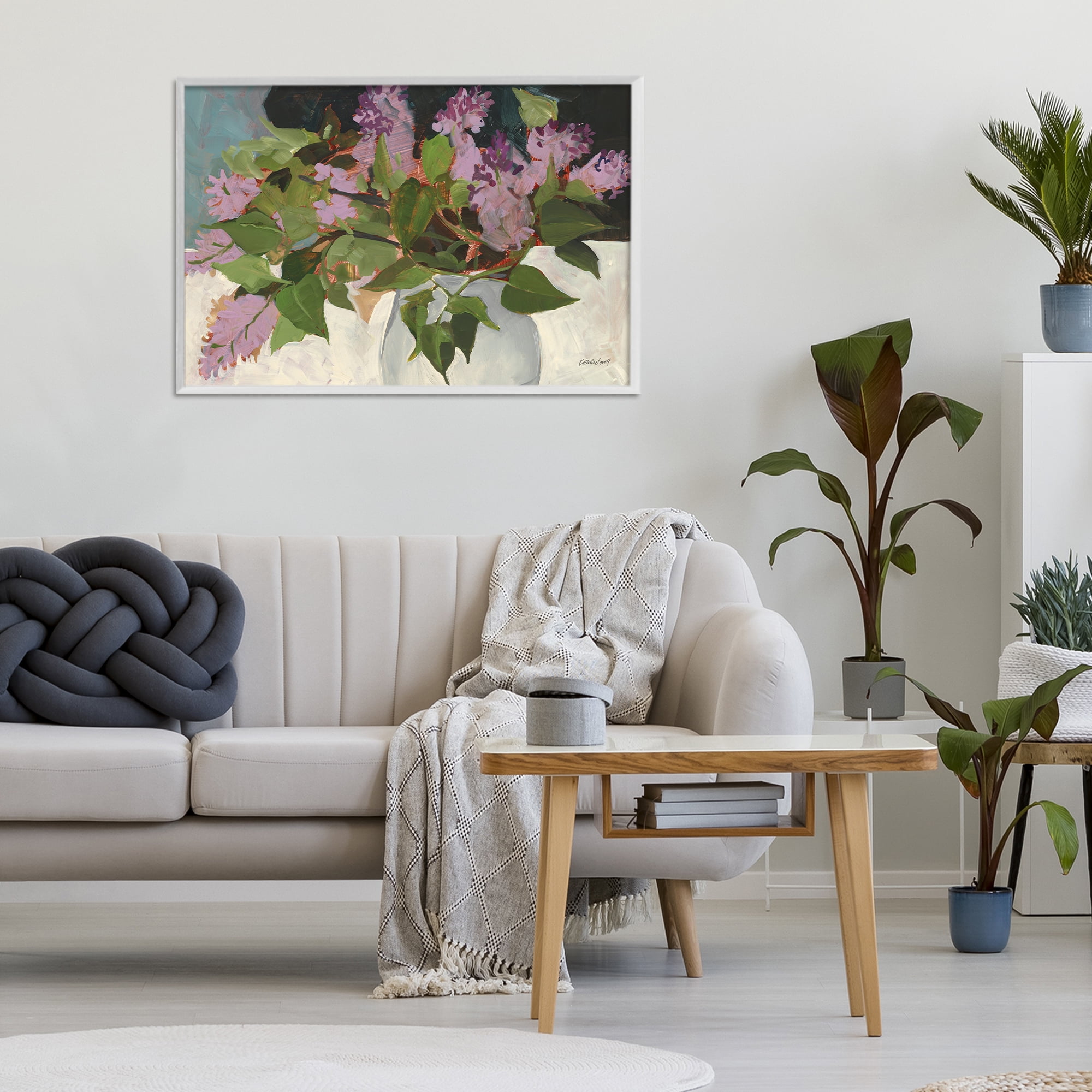 Stupell Industries June Lilacs Bouquet White Framed Giclee Art, design by Katherine Lovell