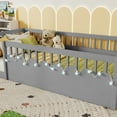 thumbnail image 4 of Twin Size Toddler Floor Bed Frame, Montessori Floor Bed with Guardrails, Pine Wood Bed Frame for Kids, No Slats Included, Gray, 4 of 10