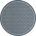 thumbnail image 1 of Unique Loom Outdoor Trellis Flatweave Rug 7' x 7' Round Navy Blue/Ivory, 1 of 1