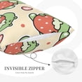 thumbnail image 3 of Sikiie Frog Hold Strawberry Print Plush Pillow Cover, Wrinkle-proof and Stain-resistant Pillow Protector without Pillow Core, Home Decoration-20"x30", 3 of 6