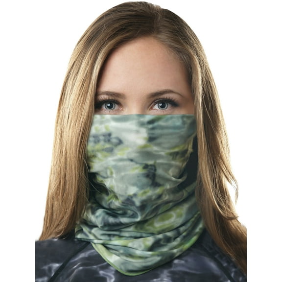 Aqua Design Neck Gaiter Face Mask For Women Washable Breathable Cloth: Aqua Design Balaclava: Green Bayou size Large