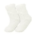thumbnail image 3 of Women's Solid Thick Coral Fleece Socks Half-pile Home Floor Socks Warm Thermal Non-slip Slipper Socks Ultra Soft Coral Fleece Socks with Plush Half-Pile Texture White, 3 of 4