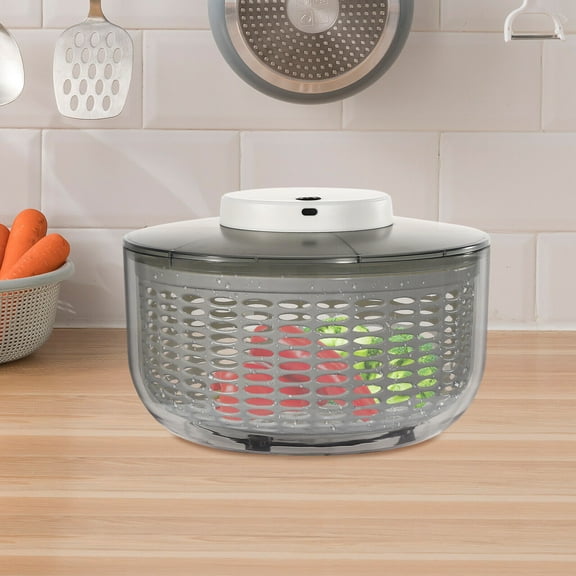 304 Stainless Steel Electric Salad Spinner, Fruit Vegetable Washer Dryer, Vegetable Dehydrator Electric Vegetable Dryer