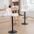 thumbnail image 4 of Kidol&Shellder Bar Stools Set of 2 White Adjustable Swivel High Back Counter Stools with Soft Cushion, 4 of 8
