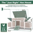 thumbnail image 6 of PETSCOSSET 62"L Weatherproof Outdoor Chicken Coop for 2-4 Chickens, Large Hen House with 4 Nesting Boxes, 6 of 14