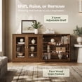 thumbnail image 4 of BEDEEP Storage Cabinet with Acrylic Doors & Shelves, Modular Fluted Sideboard Buffet Cabinets, Small Coffee Bar Kitchen Pantry, Farmhouse Media Console Cabinet for Living Room, Bedroom, Walnut, 4 of 12