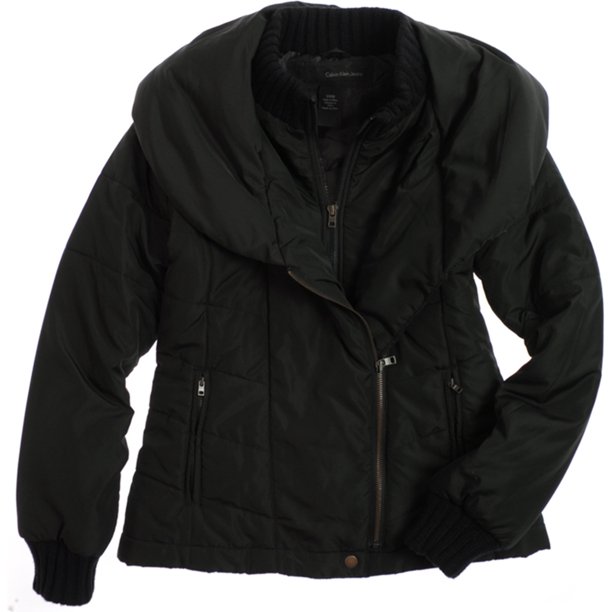 Chaqueta acolchada Calvin Klein con cuello y Cremallera completa para mujer color negro pequeña