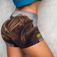thumbnail image 3 of KLL Yak Pattern Workout Shorts for Women Scrunch Short Gym Yoga Running Sport Active Exercise Fitness Shorts, 3 of 8