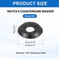 thumbnail image 2 of 100 Pcs 4# Arandelas de cabeza avellanada de acero inoxidable, Gasket de arandela de copa, Negro, 2 of 6