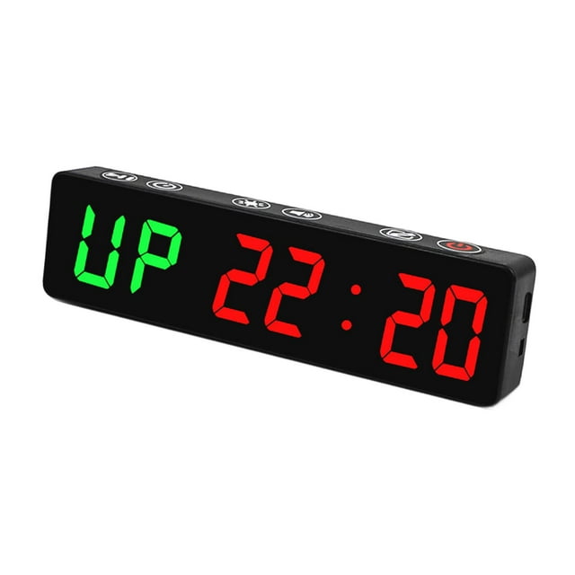 Gym Timer Stopwatch Interval Timer USB Rechargeable Boxing LED Workout Colck Green Red Number