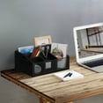thumbnail image 5 of Black Wood Desk Organizer Multiple Compartments Office Supplies Trays Desktop Storage Desktop Stationery Accessories Categories Home Kitchen, 5 of 6