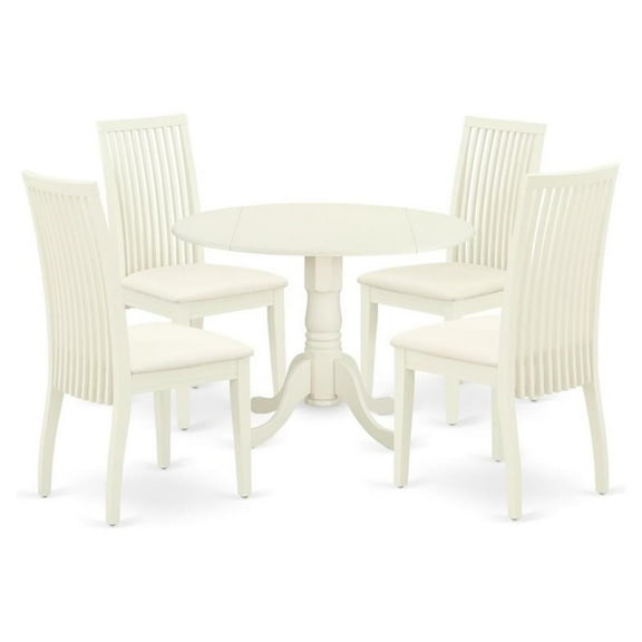 Atlin Designs 5-piece Wood Dining Set with Cushion Seat in White