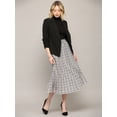 thumbnail image 4 of MBJ WB2383 Womens High Waist Polka Dot Pleated Skirt Midi Swing Skirt with Pockets L WHITE_BLACK, 4 of 6