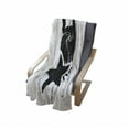 thumbnail image 4 of Rock Soft Flannel Fleece Throw Blanket, Grunge Effect Monochromatic Illustration of Rockstar Hand Sign and Star, Cozy Plush for Indoor and Outdoor Use, 70" x 90", Pale Grey and Black, by Ambesonne, 4 of 6