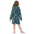 thumbnail image 4 of FORMRS Niños Bathrobe Unisex Hooded Robe Soft Plush Pajamas Sleepwear, Size 2-3T, Green Jellyfish Pattern, 4 of 7