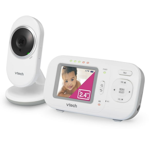 VTech VM320 Vigilabebés, Pantalla de 2,4" con Cámara Fija, Visión Nocturna, Sonidos Relajantes, Conversación Bidireccional, Transmisión Segura, Transmisión Segura Sin WiFi