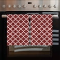 thumbnail image 2 of Red Moroccon Kitchen Towels Set of 3, Water Absorbent Dish Towel, Vintage Farmhouse Minimalist Motifs Art Decorative Hand Towels - Quick Drying Cloth for Cooking Baking, 18x28 Inch, 2 of 8