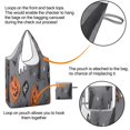 thumbnail image 4 of 5 Pack Foldable Shopping Bag,Gray Halloween Ghosts Cats and Pumpkins Reusable Grocery Bags with Pockets,Large Reusable Tote Bags with Handles Waterproof & Lightweight, 4 of 6