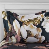 Mainstays Black Floral Bed in a Bag Coordinated Comforter Bedding Set