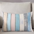 thumbnail image 3 of Blue Pink Cream Stripe Throw Pillow Cover 20 x 30 Inch Decorative Pillow Cover Farmhouse Vintage Wooden Lumbar Pillowcase Seasonal Rectangle Cushion Case for Couch Sofa Bed Living Room, 3 of 7