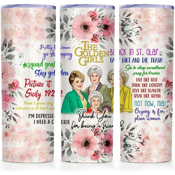 Golden Girls Mug,Gift For Bestfriends,The Golden Girls Party,Tv Show Merchandise 20oz Skinny Tumbler With Lid 18/8 Stainless Steel Coffee Mug