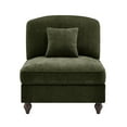 thumbnail image 4 of Newest Multi-Functional Armless Chair, Green Chenille Sofa,Removable Skirt, Convertible 2 Styles, Includes Pillow, Ideal for Apartments, 4 of 9