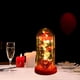 thumbnail image 1 of Flor de rosa artificial iluminada en cúpula de cristal para decoración de bodas multiusos Macarena  luz de mesa, 1 of 8