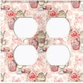 thumbnail image 2 of Metal Light Switch Wall Plate Outlet Cover (Coffee Mocha Espresso Chocolate Shake Cupcake Macaron Flower Bouquet Pink Bow - Double Duplex), 2 of 2