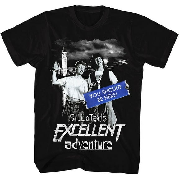 Bill And Ted You Should Be Here Black Adult T-Shirt 4Xl