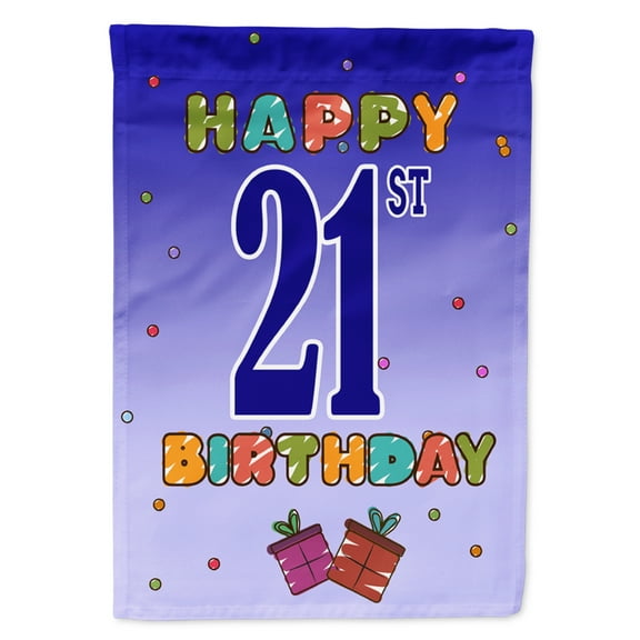 Carolines Treasures CJ1121GF Happy 21st Birthday Flag Garden Size  Small multicolor
