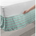 thumbnail image 2 of Chevron Bed Skirt, Chevron Pattern Geometric Wavy Zigzag Herringbone Stripes Illustration, Elastic Bedskirt Dust Ruffle Wrap Around for Bedding Decor, 4 Sizes, Seafoam Grey White, by Ambesonne, 2 of 2