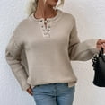 thumbnail image 2 of IROINNID Reduced Womens Sweater Round Neckline Pullover Sweater Solid Color Casual Mid-Length Long Sleeve Sexy Tops Blouse, 2 of 8