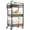 Black-0, variant on Black Metal Rolling Cart 3 Tier Utility Storage Organizer with Wheels Hanging Cups Hooks Mesh Basket for Bedside Kitchen Office
