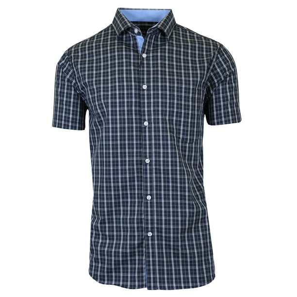GBH - Men's Short Sleeve Slim-Fit Casual Dress Shirts (S-2XL) - Walmart ...