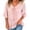 Pink, variant on Tqcoqu Women's Solid Loose Flowy Casual Chiffon Blouse Top,V Neck Tie Front 3/4 Flared Bell Sleeve Ruffle Hem,Pink Women's S-XXXL